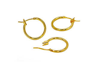 Швенза, заготівка для сережок, кільце, 16 мм, золото