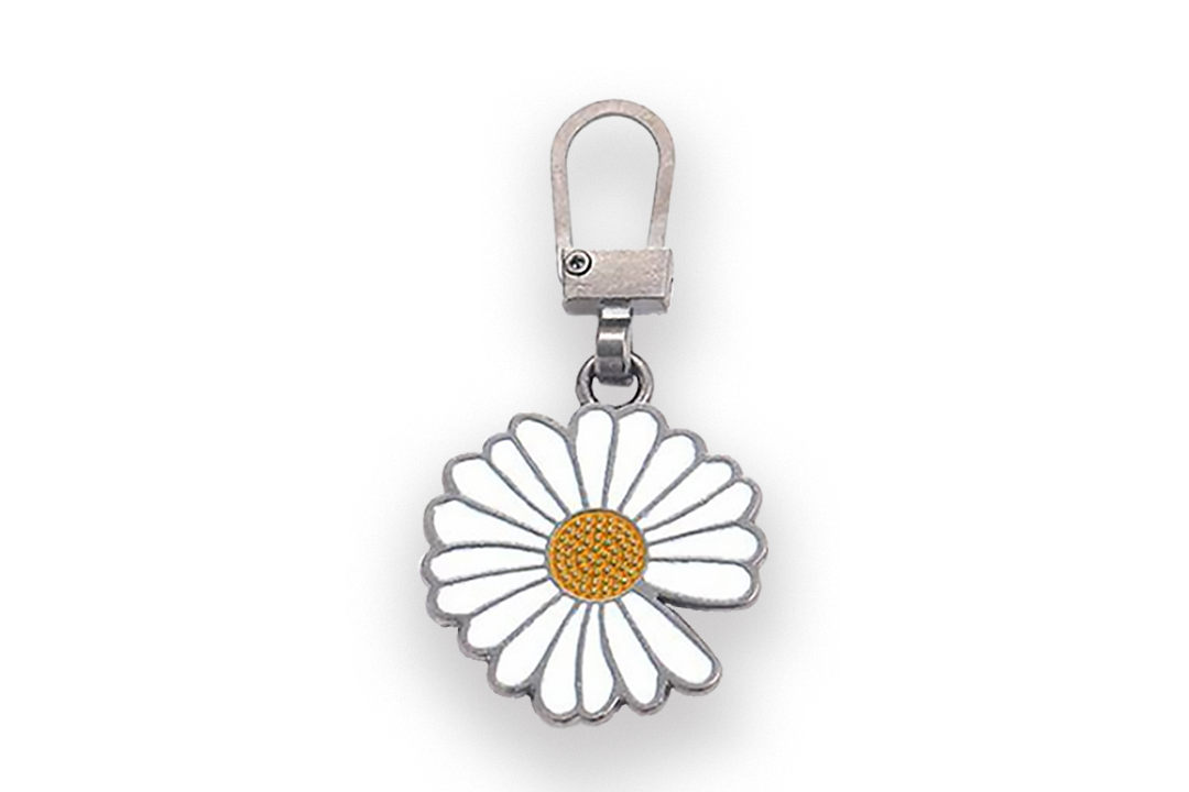 Змінна головка на бігунок для змійки, Ромашка, срібло, 2.5*5см, фото 1