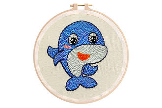 Набір для килимової вишивки "Кит", КТ-92617, 16 см (з п'яльцями)