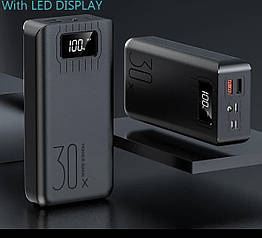 Зовнішній акумулятор, павербанк Power Bank + 2 ліхтарики Повербанк (60000 mAh) 3.0A