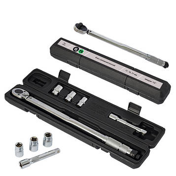 Динамометричний ключ 1/2" головки 17,19, 21 мм, подовжувач 125 мм 1/2 28-210 нМ GTS 79008