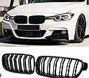 Решітка радіатора подвiйнi BMW (БМВ) 3 series F30, F31, F35 (2012-2016) Ноздрі рестайлінг решітки ф30 подвiйнi, фото 3