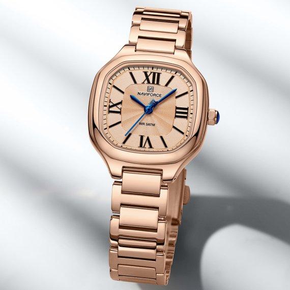 Жіночий наручний кварцовий годинник Naviforce Carrera (RoseGold)