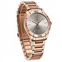 Жіночий наручний кварцовий годинник Naviforce Malibu (Золотистий)