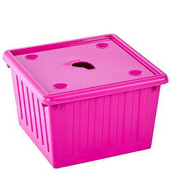 Ящик 25л для зберігання речей 40*40*27см (темно-рожевий) A122043-69 Корзина Алеана