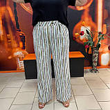 Брюки жіночі палаццо прямі літні у смужку 48 різнокольорові, фото 3