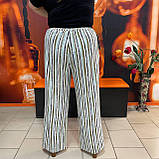 Брюки жіночі палаццо прямі літні у смужку 48 різнокольорові, фото 5