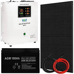 Сонячна панель FULL BLACK MONO + інвертор SinusPRO-1500s MPPT 40A 12V/1500w