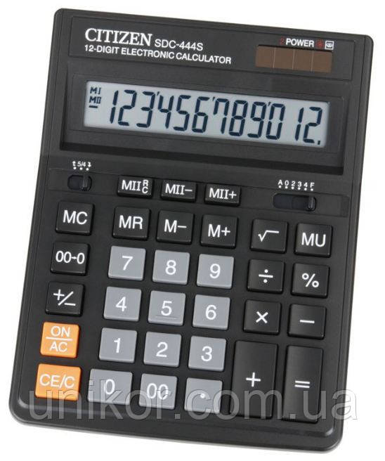 Калькулятор SDC-444S, 12 розрядів, (200*153*31 мм). Citizen