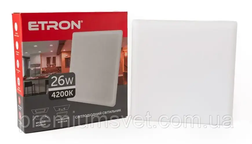 Світильник с/діод ETRON 1-EMP-760 26W квадрат 4200K