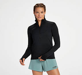 Лонгслив для спорту жіночий HOKA 1/2 ZIP 1135053 BLK