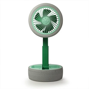 Бездротовий настільний складаний вентилятор Колесо Mini Portable Fan GL69309 Сіро-зелений
