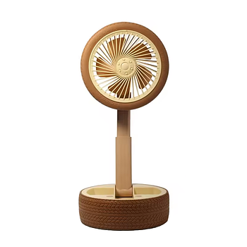 Бездротовий настільний складаний вентилятор Колесо Mini Portable Fan GL69309 Коричневий
