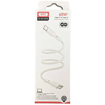 USB XO PD, Type-C to Type-C Кабель білий (White), 1m, 60W (NBQ226B)
