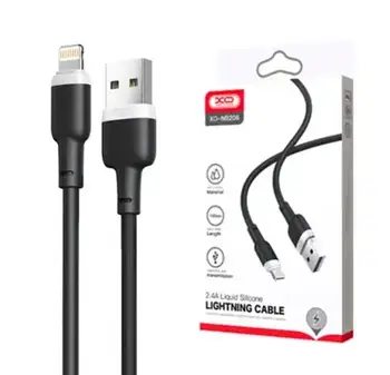 USB-Type-C Кабель водостійкий, силіконовий, чорний (Black), XO-NB 208, 2.4A