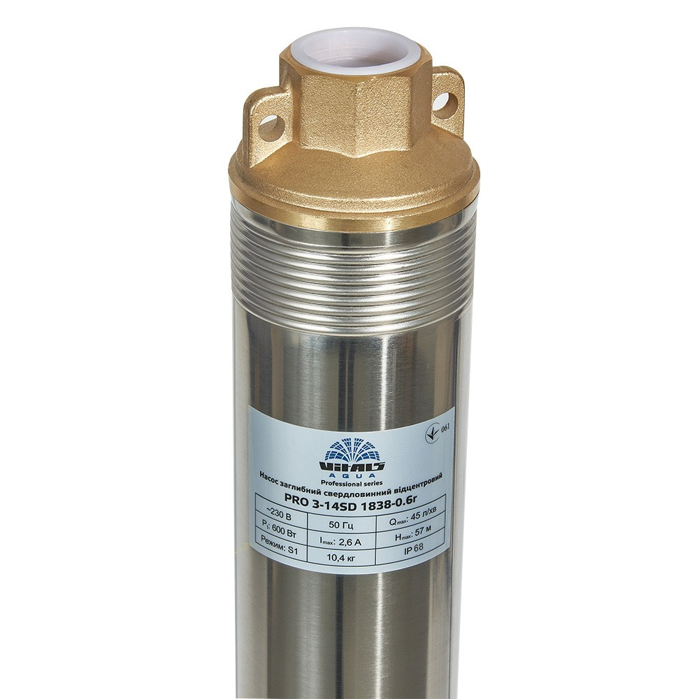 НАСОС СВЕРДЛОВИННИЙ VITALS AQUA PRO 3-14SD 1838-0.6R + ПК + 20 М КАБЕЛЯ, фото 1