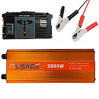 Інвертор Перетворювач напруги OLSACE 2000W 12-220V Power Inverter Автомобільний перетворювач