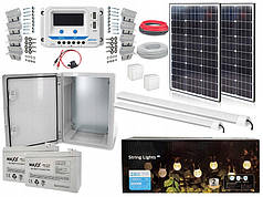 Світлодіодний комплект для альтанки Фотоелектрична панель 2x30W
