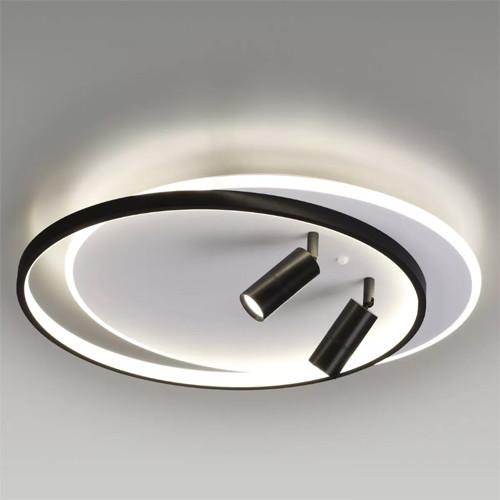 Кругла світлодіодна люстра з пультом GEOMETRIA DOWNLIGHT 65W 2R 400/490 WHITE/BLACK