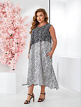 Літнє красиве плаття з короткими рукавами із софту розміри батал, фото 5