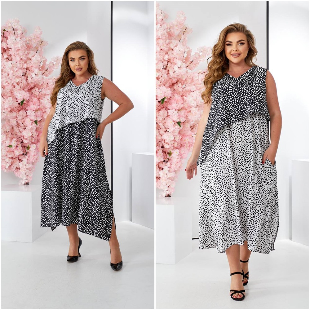 Літнє красиве плаття з короткими рукавами із софту розміри батал