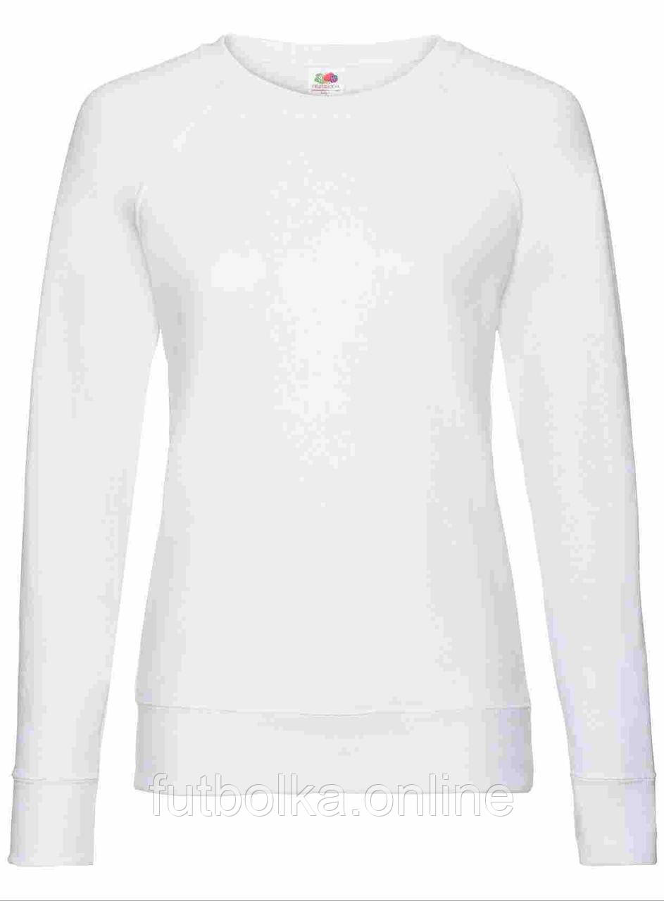 Білий жіночий світшот легкий Lightweight raglan sweat lady-fit Fruit of the loom