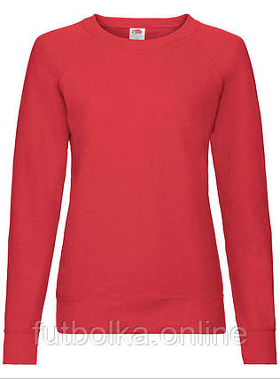 Червоний жіночий світшот легкий Lightweight raglan sweat lady-fit Fruit of the loom, фото 1