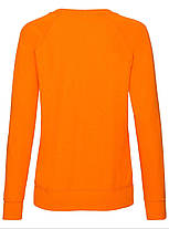 Помаранчевий жіночий світшот легкий Lightweight raglan sweat lady-fit Fruit of the loom, фото 3