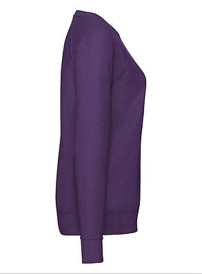 Фіолетовий жіночий світшот легкий Lightweight raglan sweat lady-fit Fruit of the loom, фото 3