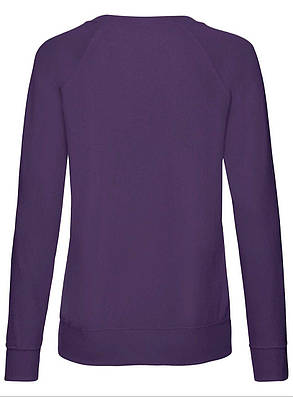 Фіолетовий жіночий світшот легкий Lightweight raglan sweat lady-fit Fruit of the loom, фото 4