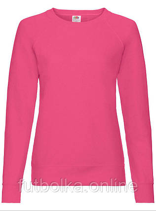 Малиновий жіночий світшот легкий Lightweight raglan sweat lady-fit Fruit of the loom, фото 1