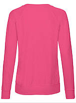 Малиновий жіночий світшот легкий Lightweight raglan sweat lady-fit Fruit of the loom, фото 4