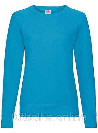 Ультрамарин жіночий світшот легкий Lightweight raglan sweat lady-fit Fruit of the loom, фото 1