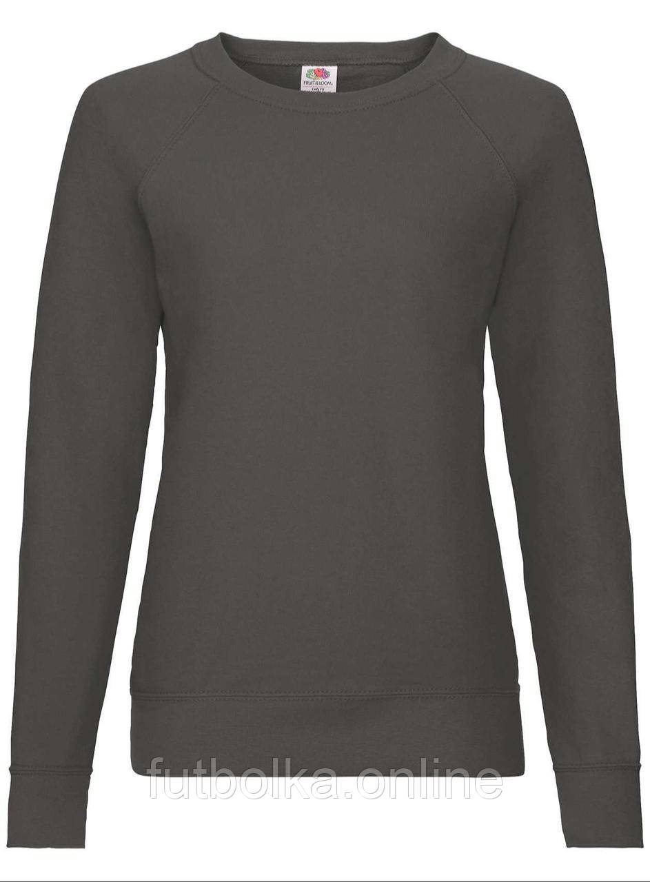 Графіт жіночий світшот легкий Lightweight raglan sweat lady-fit Fruit of the loom