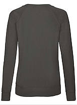 Графіт жіночий світшот легкий Lightweight raglan sweat lady-fit Fruit of the loom, фото 4