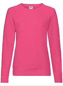 Малиновий жіночий світшот легкий Lightweight raglan sweat lady-fit Fruit of the loom