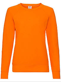 Помаранчевий жіночий світшот легкий Lightweight raglan sweat lady-fit Fruit of the loom
