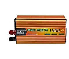 Інвертор автомобільний перетворювач напруги UKC 12V-220V 1500W N (N004886)