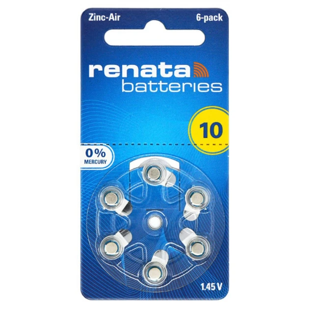 Батарейка до слухового апарату Renata тип 10 (6 шт), фото 1