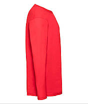 Червона чоловіча футболка з довгим рукавом базова Valueweight long sleeve Fruit of the loom, фото 4
