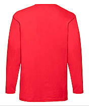 Червона чоловіча футболка з довгим рукавом базова Valueweight long sleeve Fruit of the loom, фото 5