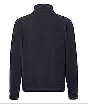 Глибоко Темно-Синя чоловіча кофта на застібці Premium sweat jacket Fruit of the loom, фото 4