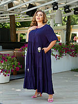 Бавовняне літнє плаття вільного крою міді з квітами великі розміри, фото 3