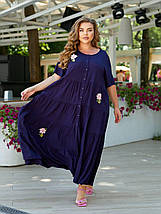 Бавовняне літнє плаття вільного крою міді з квітами великі розміри, фото 2