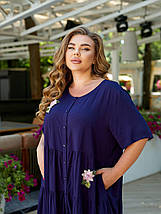 Бавовняне літнє плаття вільного крою міді з квітами великі розміри, фото 5