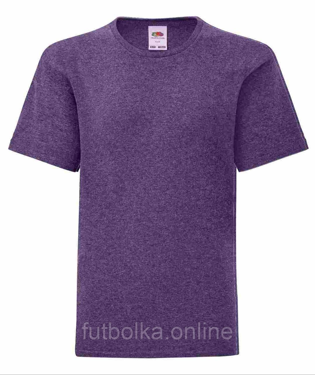 Фіолетова Меланжева футболка дитяча для хлопчика базова Kids Iconic T Fruit of the loom