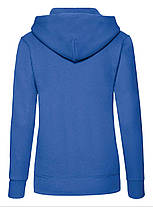 Яскраво-Синя жіноча толстовка на замку Classic hooded sweat Fruit of the loom, фото 3
