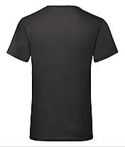 Чорна чоловіча футболка базова з V-подібним вирізом Valueweight v-neck Fruit of the loom, фото 4