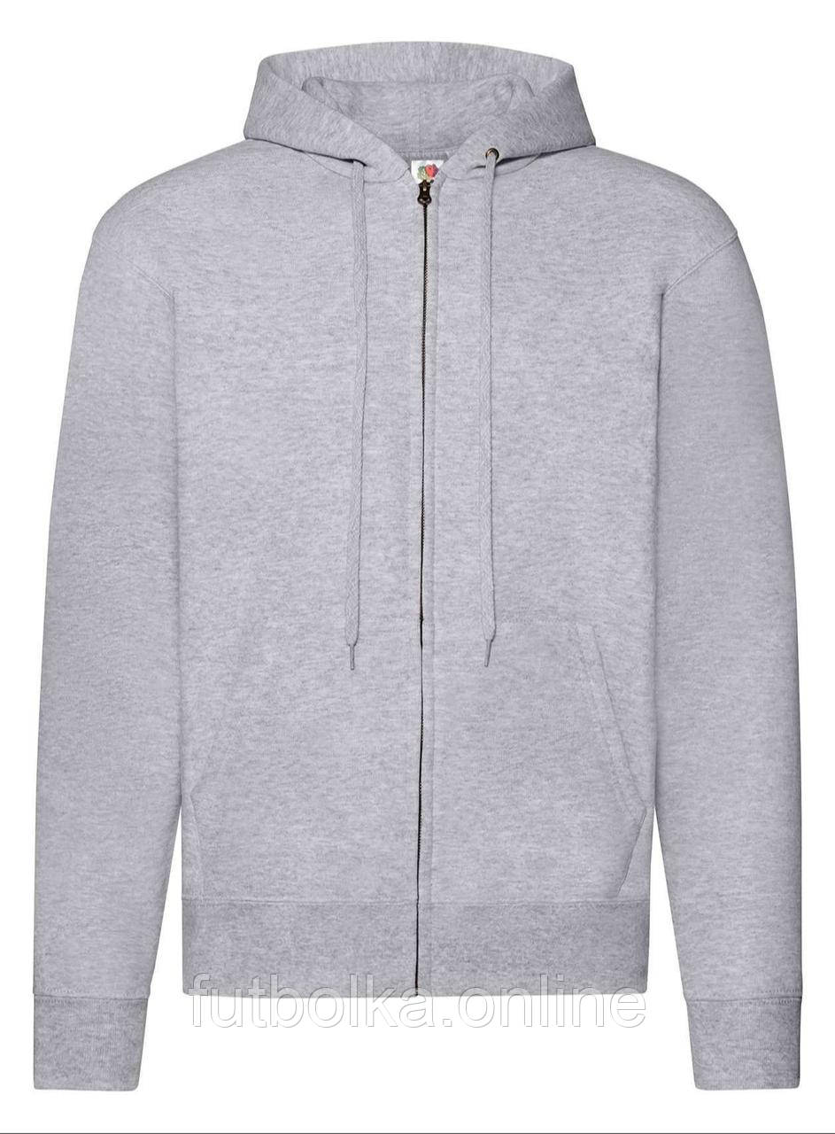 Сіро-Лілова чоловіча кофта на замку Cl. hooded sweat jacket Fruit of the loom