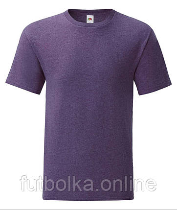 Фіолетова Меланжева футболка чоловіча полегшена Iconic Fruit of the loom, фото 1